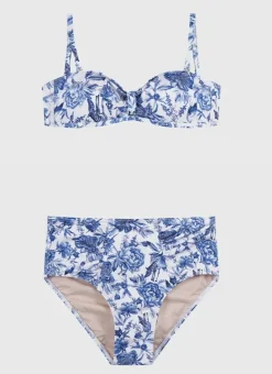 Kids Aqua Blu Bandeau Bikini Set