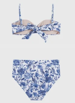 Kids Aqua Blu Bandeau Bikini Set