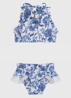 Kids Aqua Blu Halter Neck Bikini Set