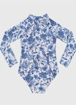 Kids Aqua Blu Long Sleeve One Piece