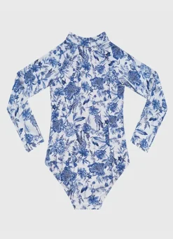 Kids Aqua Blu Long Sleeve One Piece