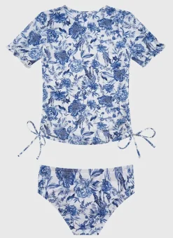 Kids Aqua Blu Short Sleeve Rash Vest Set
