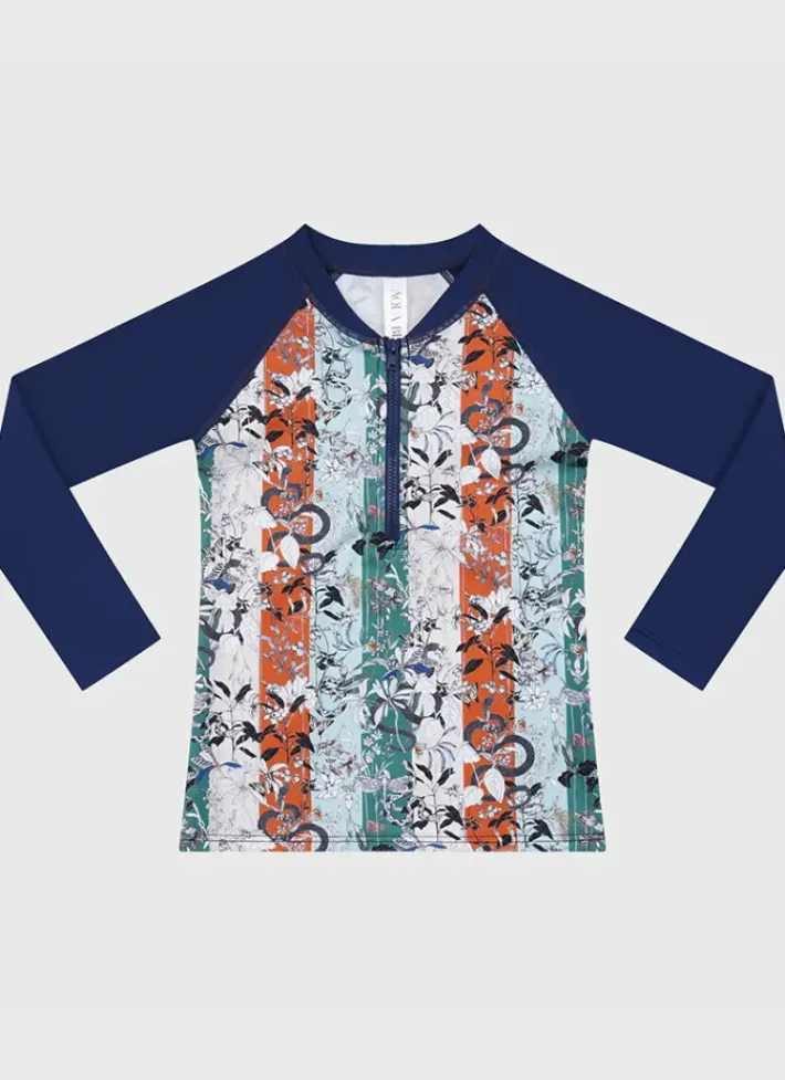 Kids/BOY Aqua Blu Long Sleeve Rash Vest