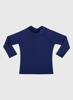 Kids Aqua Blu Building Blocks Long Sleeve Rash Vest