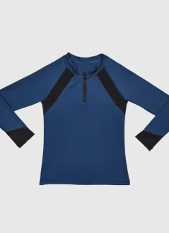 Kids Aqua Blu Building Blocks Long Sleeve Rash Vest (SAMPLE)