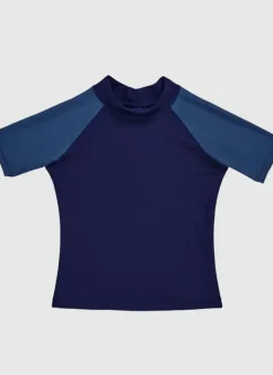 Kids/BOY Aqua Blu Building Blocks Short Sleeve Rash Vest
