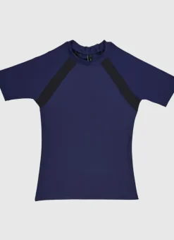 Kids Aqua Blu Building Blocks Short Sleeve Rash Vest