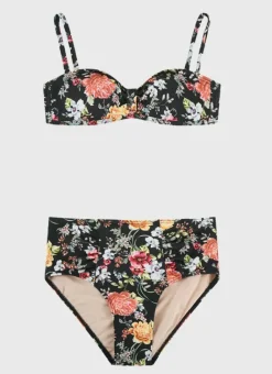Kids Aqua Blu Bandeau Bikini Set
