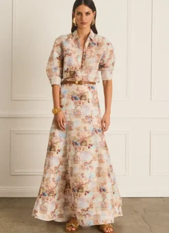 Women Aqua Blu Veronica Maxi Skirt