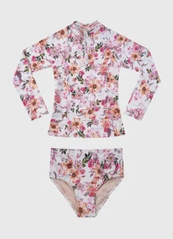 Kids Aqua Blu Long Sleeve Rash Vest Set (SAMPLE)