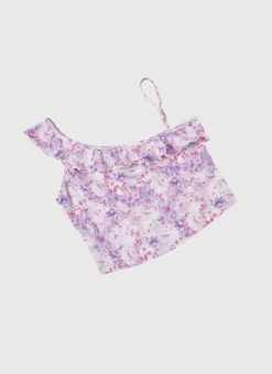 Kids Aqua Blu One Shoulder Bikini Set