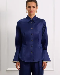Women Aqua Blu Éclat Juliette Blouse