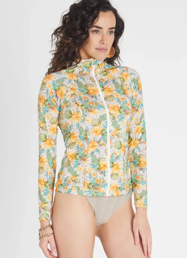Women Aqua Blu Hayley Rash Guard