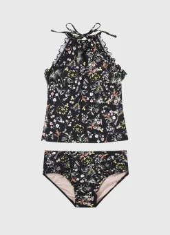 Kids Aqua Blu Halter Neck Tankini Set (SAMPLE)