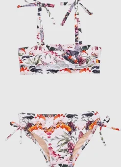 Kids Aqua Blu Frill Bikini Set