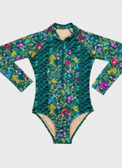 Kids Aqua Blu Long Sleeve One Piece