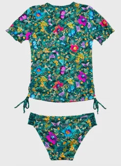 Kids Aqua Blu Short Sleeve Rash Vest Set