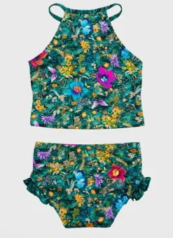 Kids Aqua Blu Tankini Set