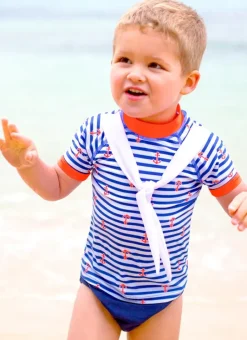 Kids Aqua Blu Rashie and Swim Nappy Set