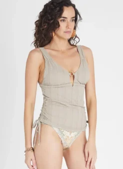 Women Aqua Blu Fawn Katie Tankini