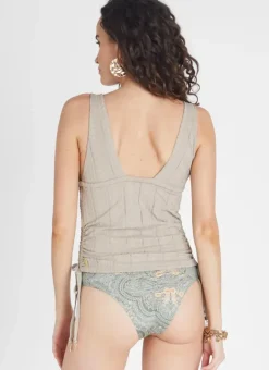 Women Aqua Blu Fawn Katie Tankini
