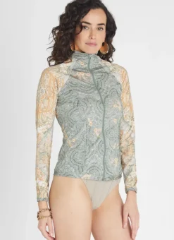 Women Aqua Blu Hayley Rash Guard