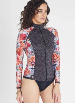 Women Aqua Blu Hayley Rash Guard