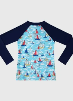 Kids/BOY Aqua Blu Long Sleeve Rash Vest