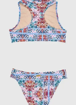 Kids Aqua Blu Hideaway High Neck Bikini Set