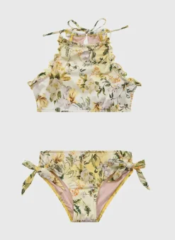 Kids Aqua Blu Halter Neck Bikini Set
