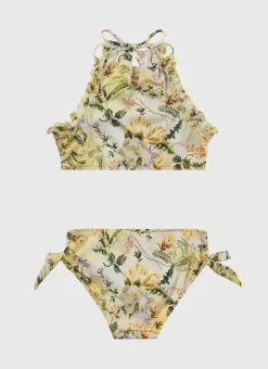 Kids Aqua Blu Halter Neck Bikini Set