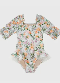 Kids Aqua Blu Short Sleeve Puff One Piece