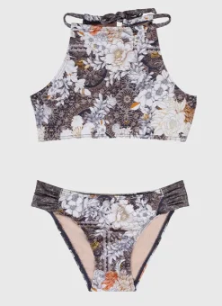 Kids Aqua Blu Halter Bikini Set
