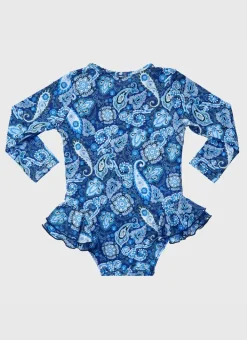 Kids Aqua Blu Long Sleeve One Piece