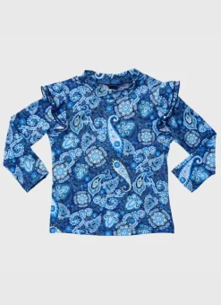 Kids Aqua Blu Long Sleeve Rash Vest