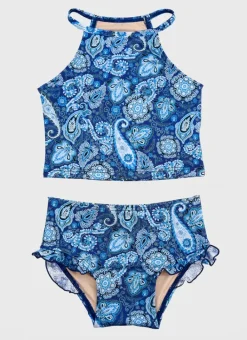 Kids Aqua Blu Tankini Set