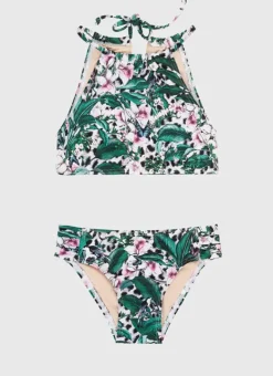 Kids Aqua Blu Lily Halter Bikini Set