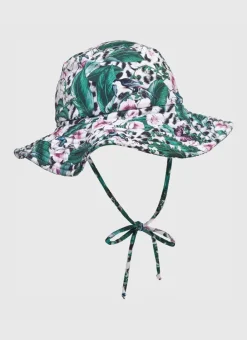 Kids Aqua Blu Lily Lycra Bucket Hat