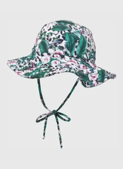 Kids Aqua Blu Lily Lycra Bucket Hat