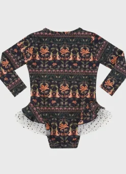 Kids Aqua Blu Long Sleeve One Piece