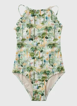 Kids Aqua Blu Halter Neck One Piece