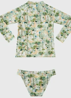 Kids Aqua Blu Long Sleeve Rash Vest Set