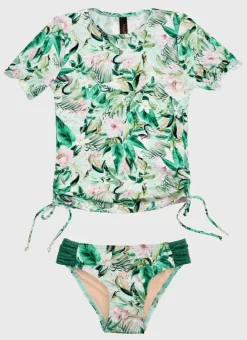Kids Aqua Blu Short Sleeve Rash Vest Set