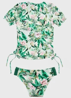 Kids Aqua Blu Short Sleeve Rash Vest Set