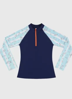 Kids/BOY Aqua Blu Long Sleeve Rash Vest
