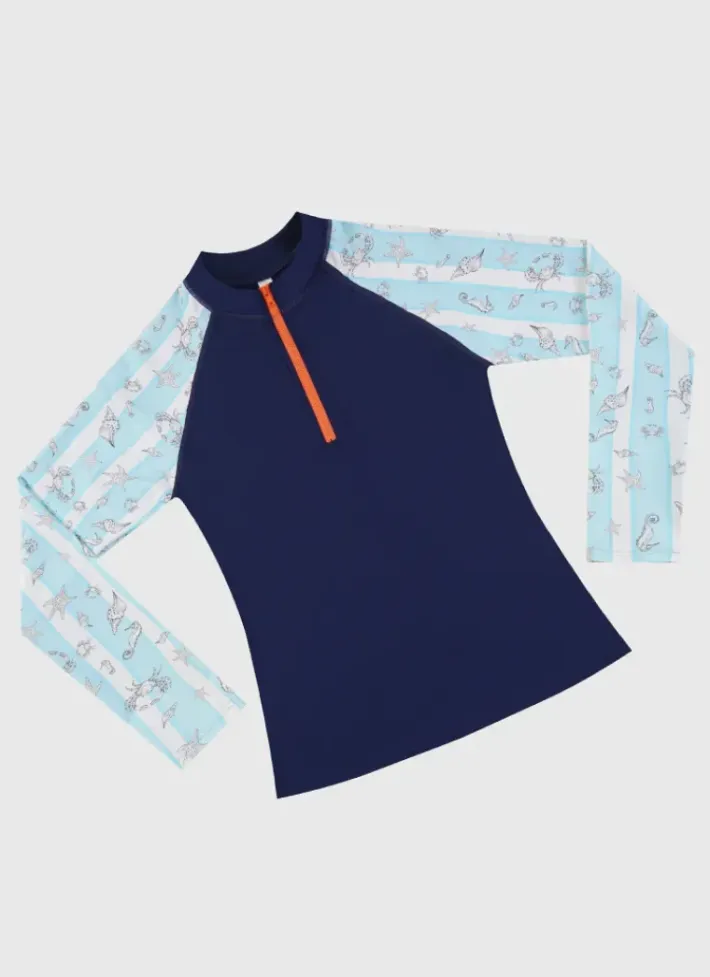 Kids/BOY Aqua Blu Long Sleeve Rash Vest