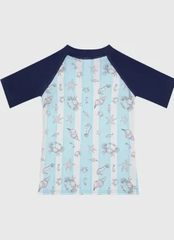 Kids/BOY Aqua Blu Short Sleeve Rash Vest