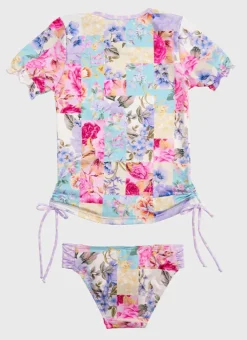 Kids Aqua Blu Short Sleeve Rash Vest Set