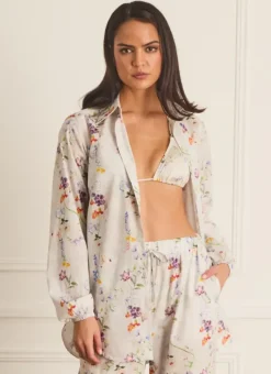 Women Aqua Blu Odilia Beach Shirt