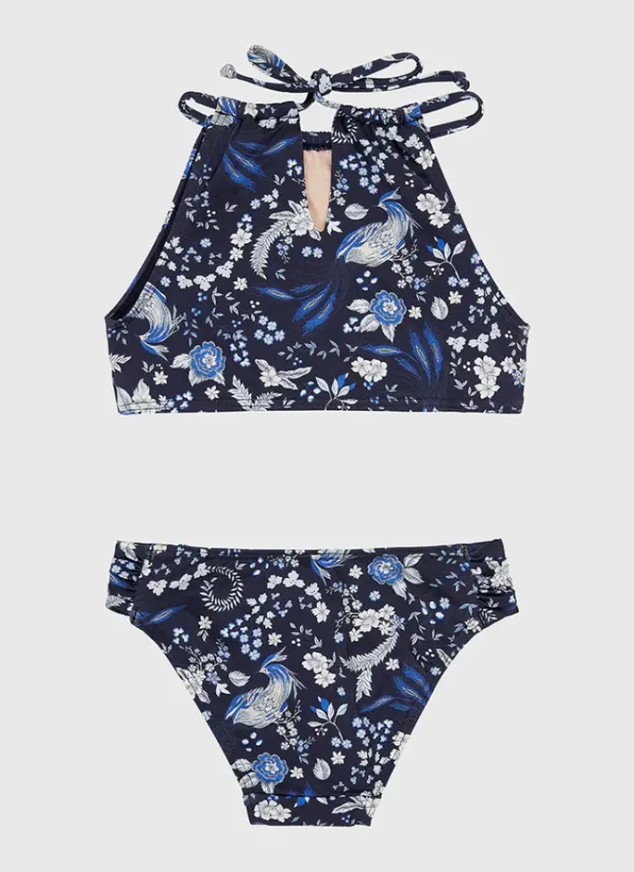 Kids Aqua Blu Halter Bikini Set